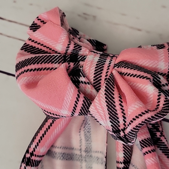Plaid headband with bow - Picture 4 of 6